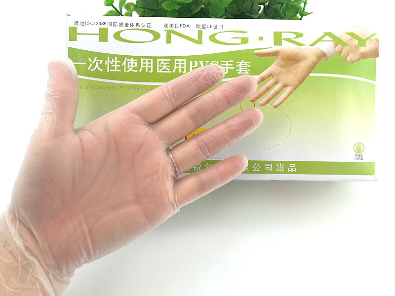 Disposable PVC medical gloves packing